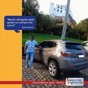 <p>A HABILITAR ISENÇÕES fez mais um cliente feliz!</p>

<p>O processo de isenção de impostos foi concluído e o José Lemos, comprou o Jeep Compass dele na Vitória Motors Jeep.</p>

<p>E você, PCD? Faça igual o José Lemos! Entre em contato com a HABILITAR ISENÇÕES!</p>